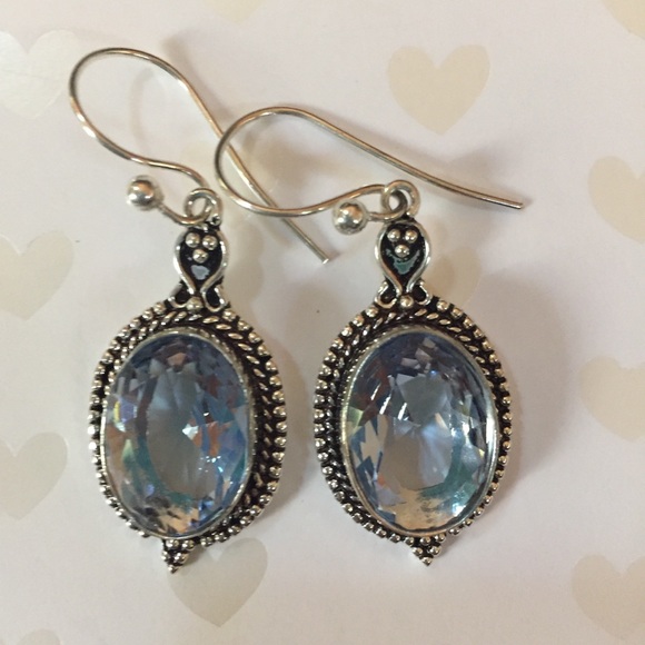 TANZANITE Solid Sterling Silver Earrings - Picture 2 of 3